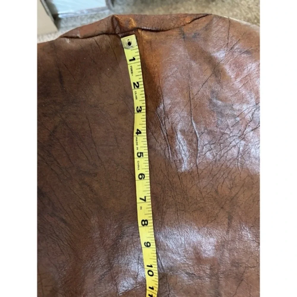 Vintage‎ Golf Bag Cover Brown Vinyl Tap Crest Zipper Cutter Material?